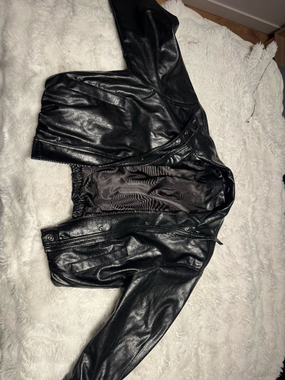 Zara Black Faux Leather Jacket